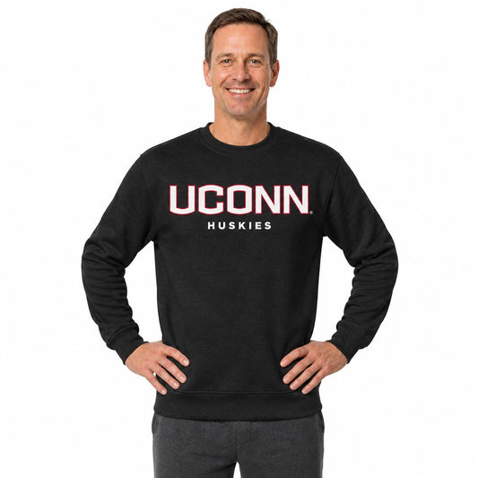 UCONN Huskies  NCAA Crewneck Sweatshirt Men Women Fleece Pullover Charcoal - Charcoal