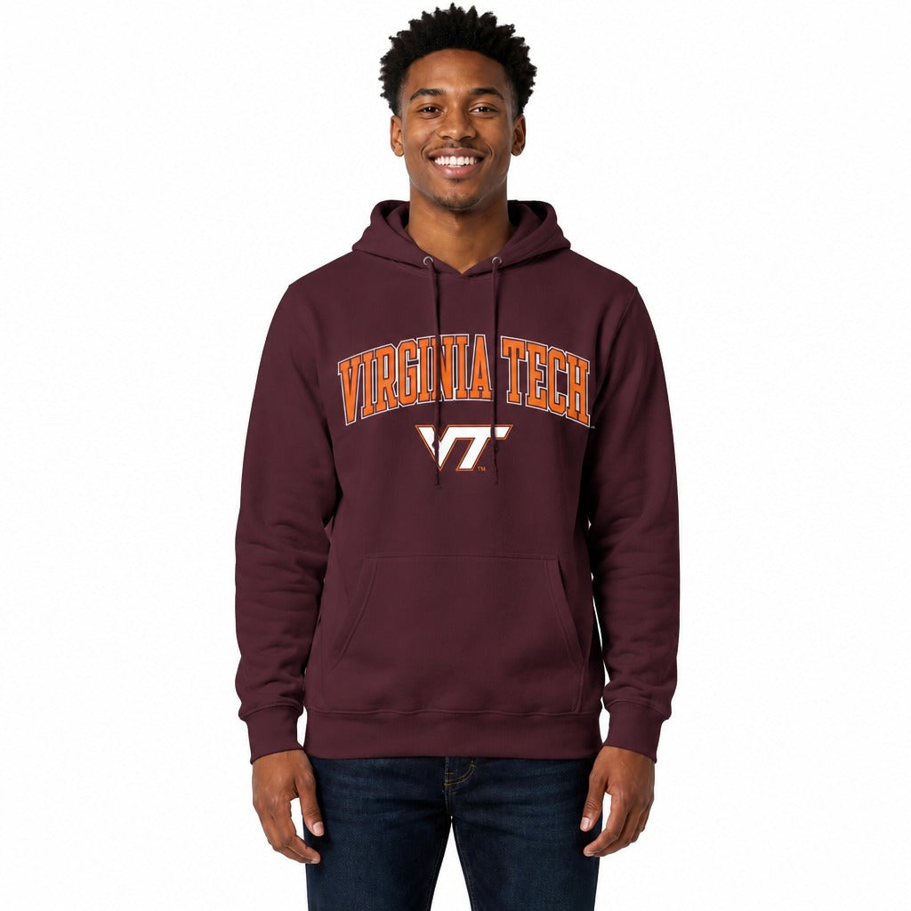Virginia Tech Hokies Arch & Logo Gameday Hoodie NCAA Fleece Hoodie - Maroon