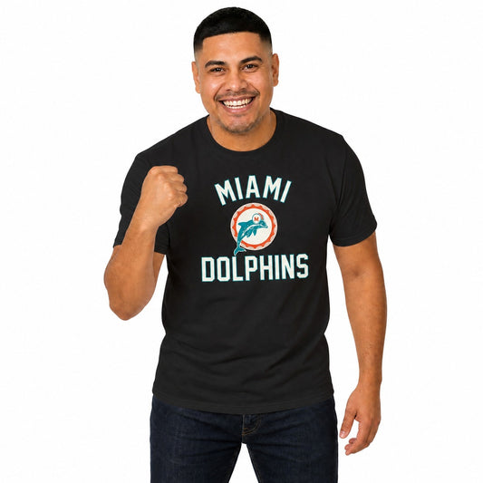 Miami Dolphins  Retro Gameday T-Shirt Mens Womens Cotton NFL Football Tee - Black
