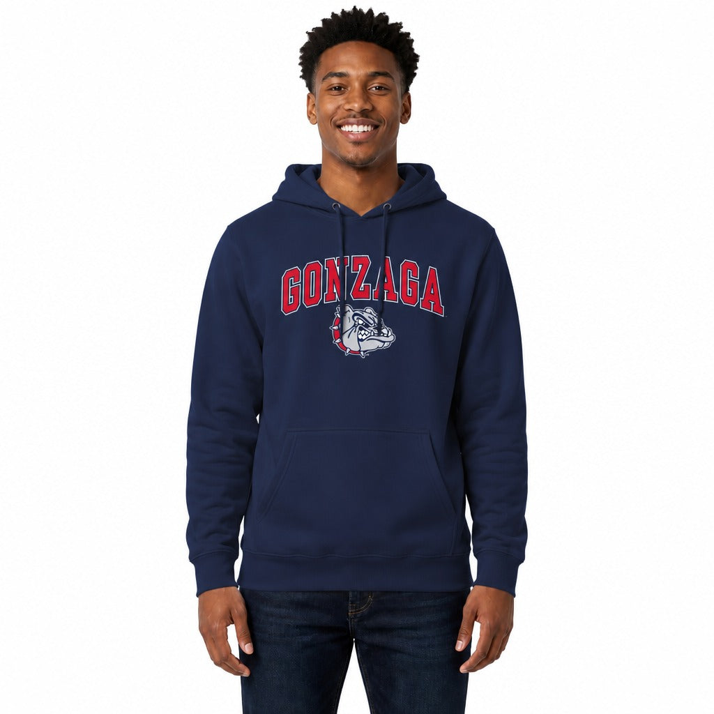 Gonzaga Bulldogs Arch & Logo Gameday Hoodie NCAA Fleece Pullover - Navy
