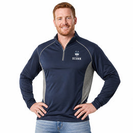 UCONN Huskies  Campus Classic 1/4 Zip Windshirt Men's Pullover - Navy