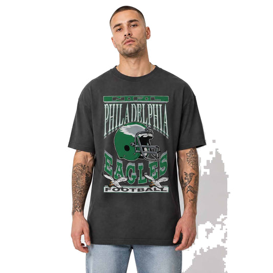 Philadelphia Eagles  NFL Franchise Oversized Cotton Tee Men Fan Short Sleeve - Black