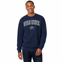 NCAA Utah State Aggies Crewneck Sweatshirt Fleece Pullover Men Women - Navy