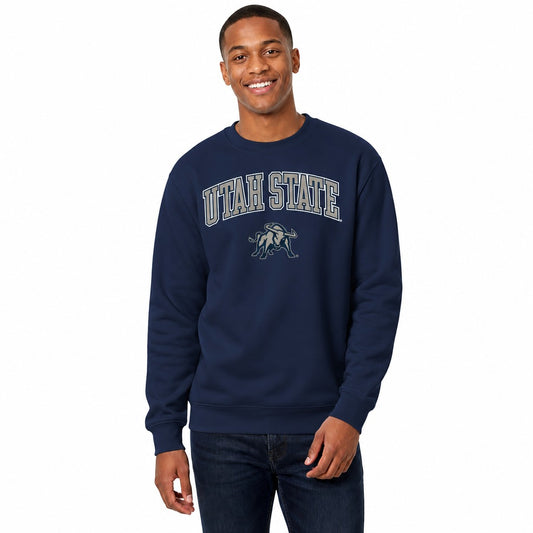 Utah State Aggies NCAA Fleece Crewneck Sweatshirt for Men and Women - Navy