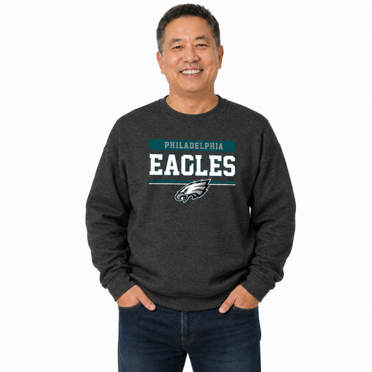 Philadelphia Eagles  NFL Team Block Crewneck Sweatshirt - Charcoal
