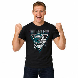 Philadelphia Eagles  NFL Officially Licensed Retro Triangle T-Shirt Unisex - Black