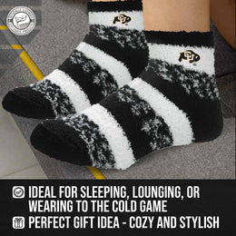 Colorado Buffaloes NCAA Unisex Cozy Soft Sleep Socks - Black
