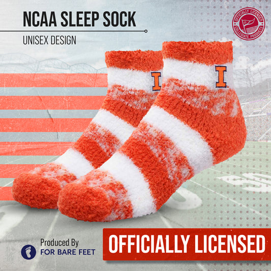 Illinois Fighting Illini  NCAA Unisex Ankle Lounge Sleep Socks One Size - Orange