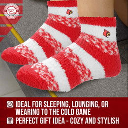 Louisville Cardinals NCAA Unisex Cozy Soft Sleep Socks - Red
