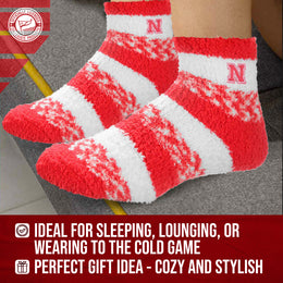 Nebraska Cornhuskers NCAA Unisex Cozy Soft Sleep Socks - Red
