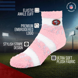 San Francisco 49ers Women's NFL Football Cozy Soft Sleep Socks - Pink