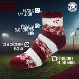 Virginia Tech Hokies NCAA Unisex Cozy Soft Sleep Socks - Maroon