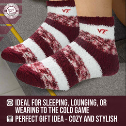 Virginia Tech Hokies NCAA Unisex Cozy Soft Sleep Socks - Maroon
