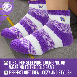 Washington Huskies NCAA Unisex Cozy Soft Sleep Socks - Purple