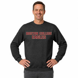 Boston College Eagles  NCAA Crewneck Sweatshirt Men Women Fleece Charcoal - Charcoal