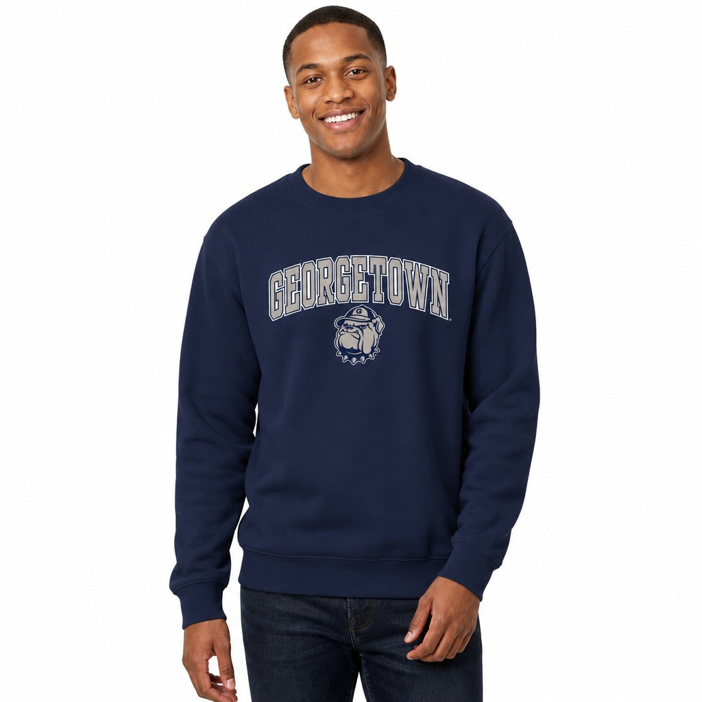 Georgetown Hoyas NCAA Pullover Crewneck Sweatshirt for Men and Women - Navy