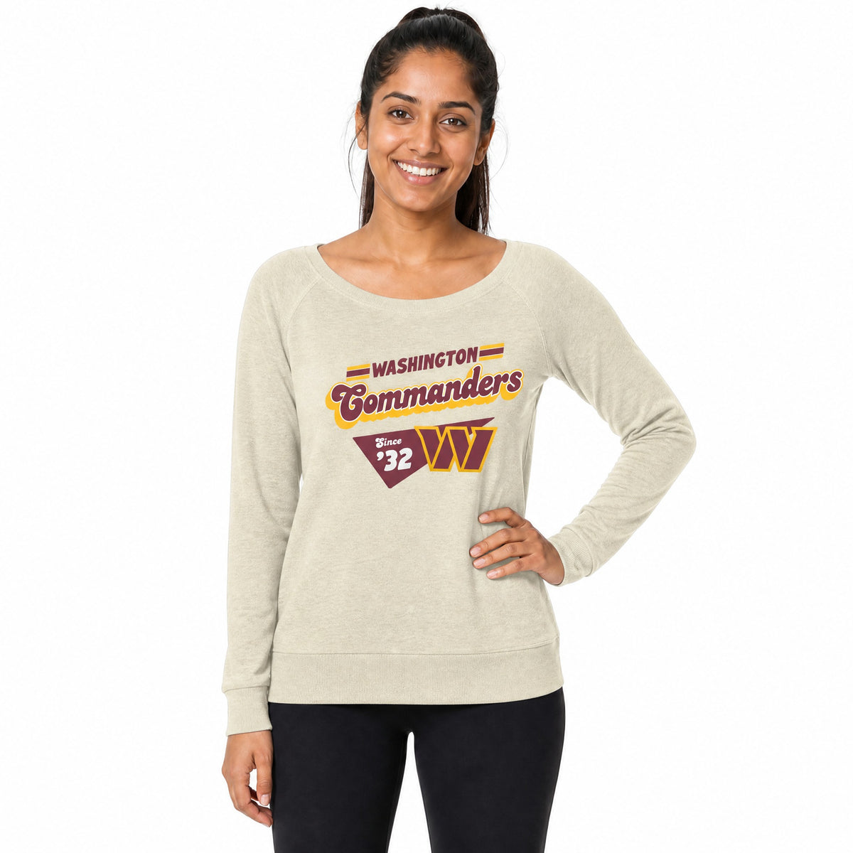Washington Commanders  Womens Vintage Charm Crewneck - Birch