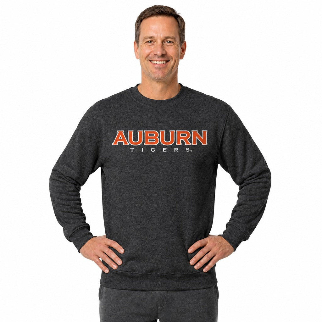 Auburn Tigers  NCAA Crewneck Sweatshirt Men Women Fleece Pullover Charcoal - Charcoal
