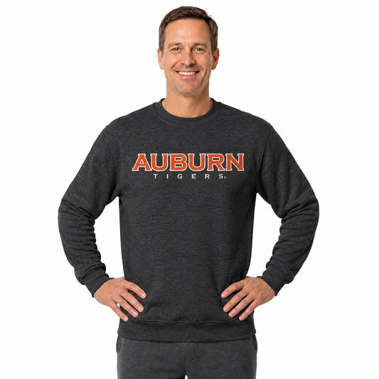 Auburn Tigers  NCAA Crewneck Sweatshirt Men Women Fleece Pullover Charcoal - Charcoal