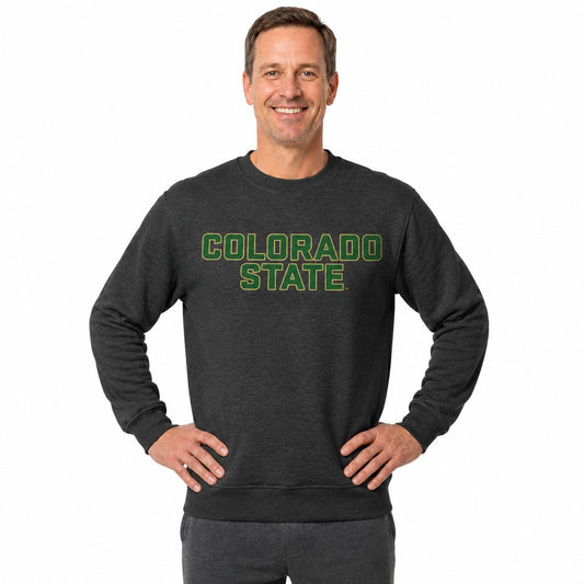 Colorado State Rams  NCAA Unisex Adult Crewneck Fleece Sweatshirt - Charcoal