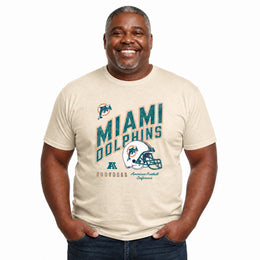 Miami Dolphins  NFL Distressed Helmet Tee - Cream