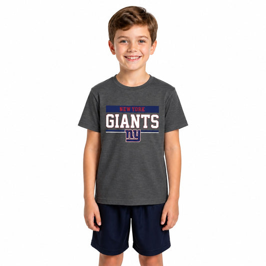 New York Giants  Team Block Charcoal Youth T-Shirt - Charcoal