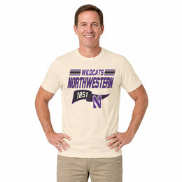 Northwestern Wildcats  Varsity Club Pennant Shirt - Off White