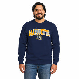 Marquette Golden Eagles  NCAA Tackle Twill Crewneck Sweatshirt Men Women - Navy