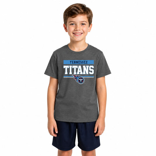Tennessee Titans  Team Block Charcoal Youth T-Shirt - Charcoal