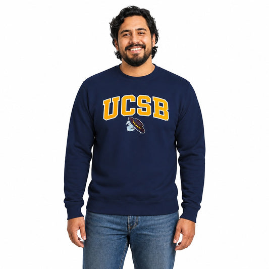 UCSB Gauchos UC Santa Barbara Gauchos NCAA Tackle Twill Crewneck Sweatshirt Men Women - Navy