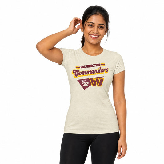 Washington Commanders  NFL Womens Vintage Charm T-Shirt Short Sleeve - Birch