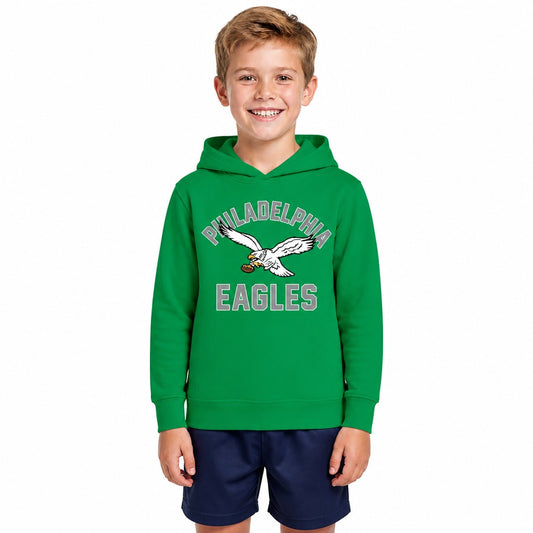 Philadelphia Eagles  Youth Gameday Pullover Hoodie Boys Girls - Kelly Green