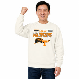 Tennessee Volunteers  Varsity Pennant Crewneck Sweatshirt Men Women Fleece - Off White