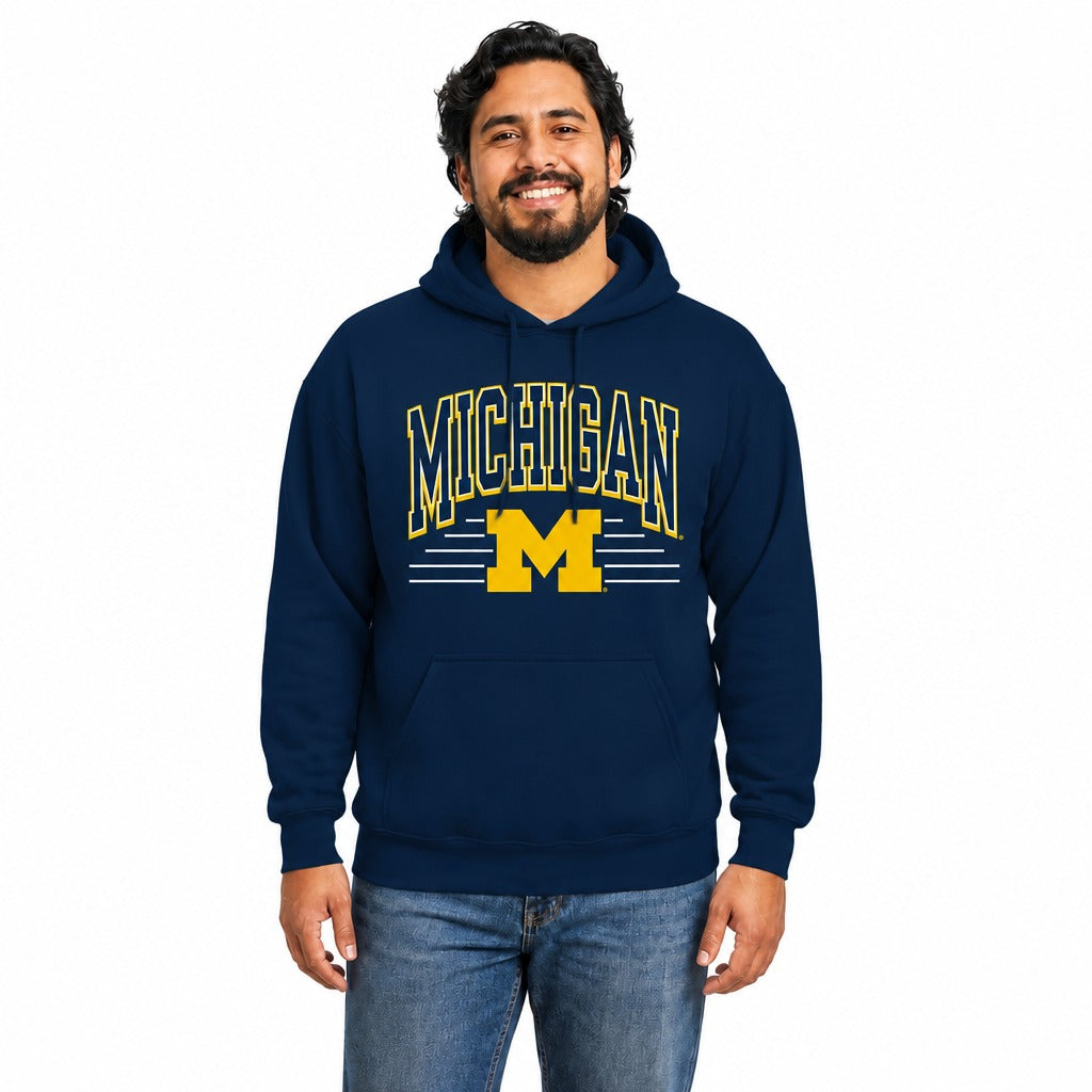 Michigan Wolverines  Overtime Classics Fleece Hoodie Sweatshirt - Navy