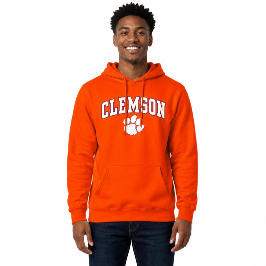 Clemson Tigers Arch & Logo Gameday Hoodie NCAA Fleece Pullover - Orange