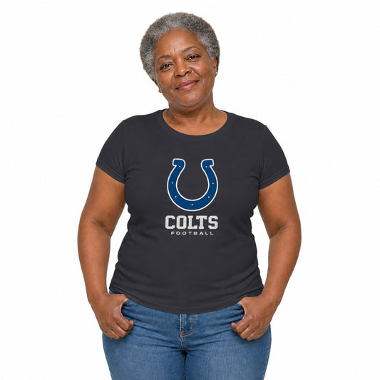 Indianapolis Colts  Women's NFL Big Logo Cotton T-Shirt - Charcoal