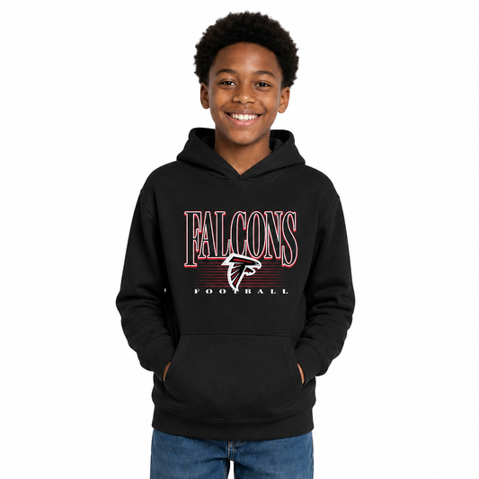 Atlanta Falcons NFL Youth Overtime Blueprint Fleece Hoodie Sweatshirt - Black