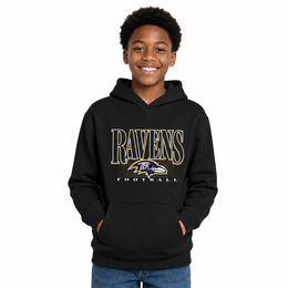 Baltimore Ravens NFL Youth Overtime Blueprint Fleece Hoodie Sweatshirt - Black