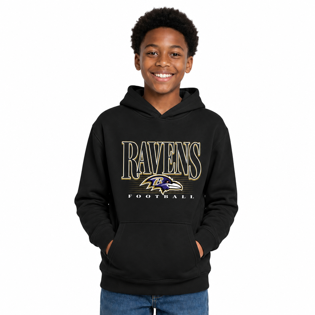 Baltimore Ravens NFL Youth Overtime Blueprint Fleece Hoodie Sweatshirt - Black