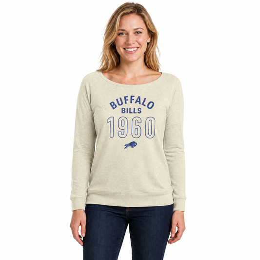 Buffalo Bills  Women's NFL Big Date French Terry Pullover - Natural