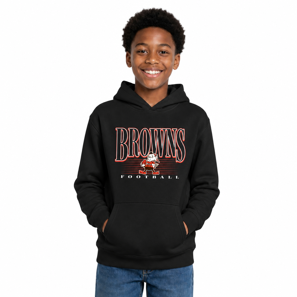 Cleveland Browns NFL Youth Overtime Blueprint Fleece Hoodie Sweatshirt - Black
