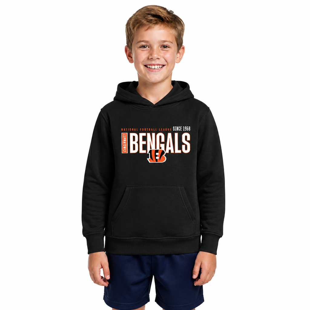 Cincinnati Bengals NFL Youth Modern Endzone Football Fleece Hooded Sweatshirt - Black