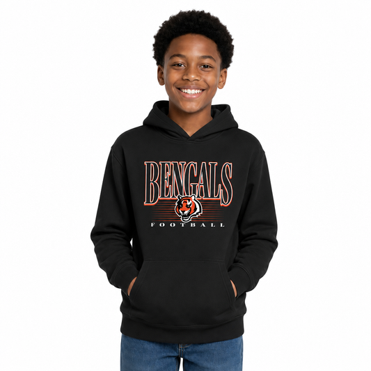 Cincinnati Bengals NFL Youth Overtime Blueprint Fleece Hoodie Sweatshirt - Black