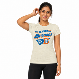 Denver Broncos  NFL Womens Vintage Charm T-Shirt Short Sleeve - Birch