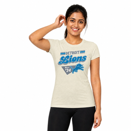 Detroit Lions  NFL Womens Vintage Charm T-Shirt Short Sleeve - Birch