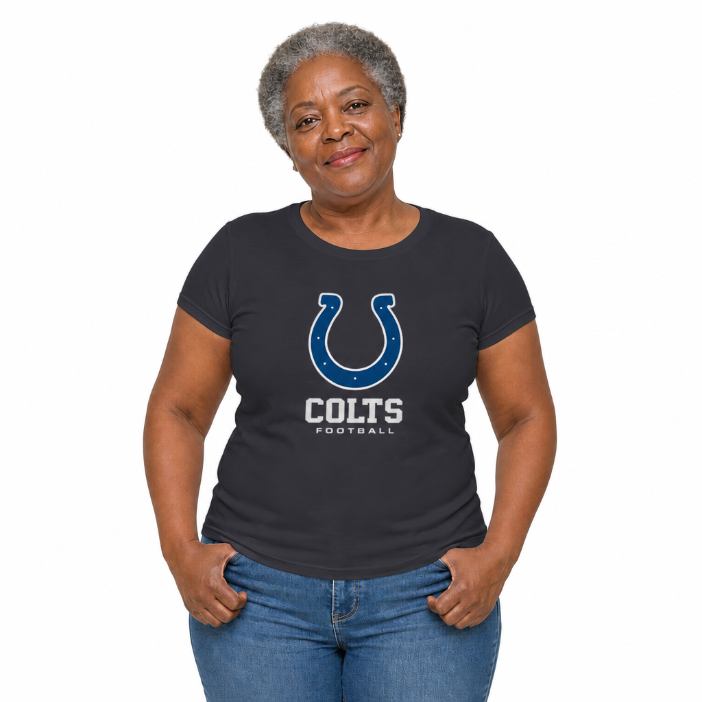 Indianapolis Colts  Women's NFL Big Logo Cotton T-Shirt - Charcoal