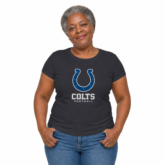 Indianapolis Colts  Women's NFL Big Logo Cotton T-Shirt - Charcoal