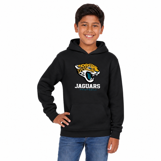 Jacksonville Jaguars NFL Youth Large Logo Fleece Hoodie Boys Girls - Black