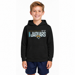 Jacksonville Jaguars NFL Youth Modern Endzone Football Fleece Hooded Sweatshirt - Black