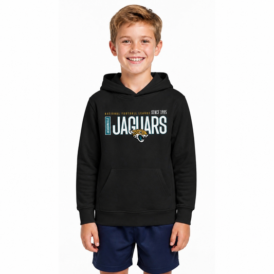 Jacksonville Jaguars NFL Youth Modern Endzone Football Fleece Hooded Sweatshirt - Black